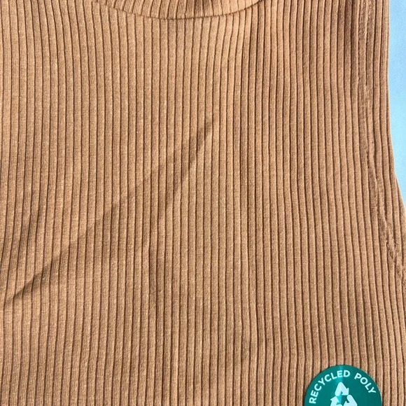 Aeropostale Women Crop Tank Top Medium Brown Ribbed Turtle Neck Casual Boho Chic - Picture 13 of 14